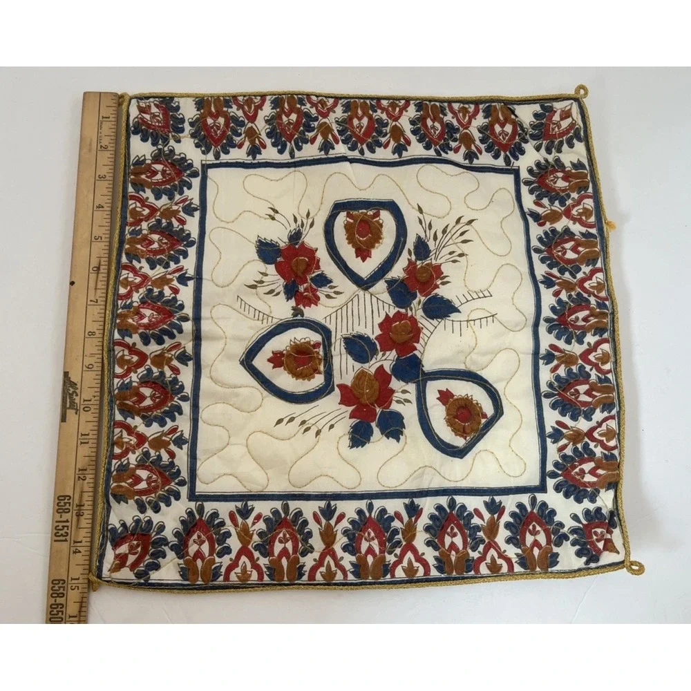 Set 2 Uzbek Suzani Pillow Covers Hand Embroidered Silk Cotton‎ Boho Decor